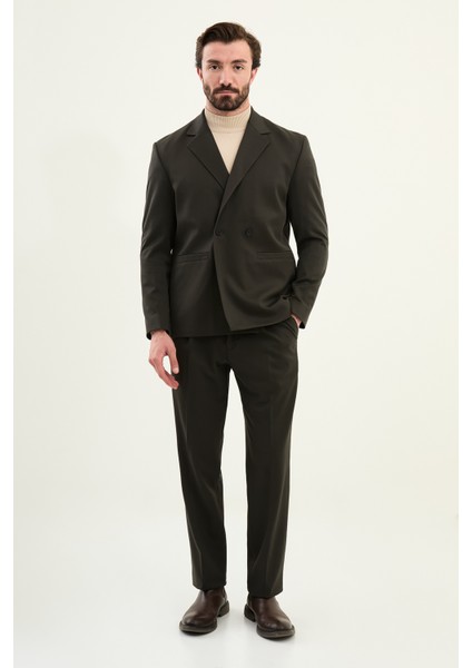 Düz Oversize Mono Yaka Kruvaze Erkek Takım Elbise modelleri