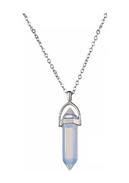 925 Ayar Gümüş Forse Zincir Ay Taşlı Kolye