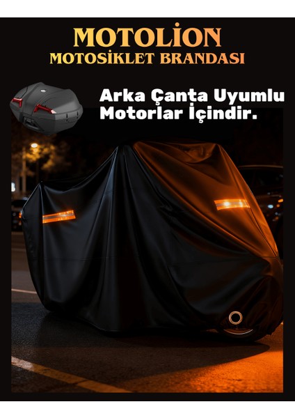 Honda Xl 700 Transalp Arka Çanta Uyumlu Siyah Renk Reflektörlü Motosiklet Brandası,örtüsü