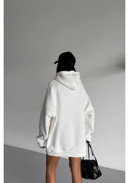 Kadın Kapüşonlu Taş Detaylı Sweatshirt Elbise fırsatları