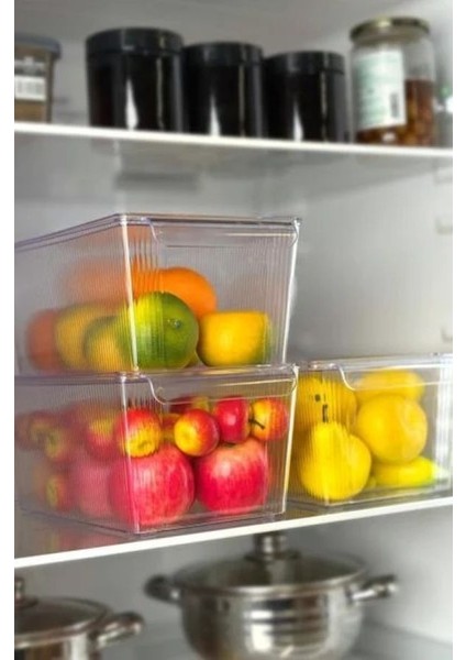 Kapaklı Şeffaf Buzdolabı Organizeri ve Saklama Kabı 6500ML fiyatları