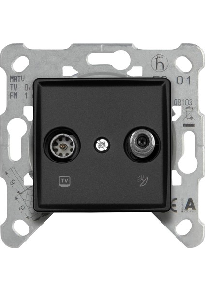 Linnera Life Gece Siyahı Tv Sat Sonlu Mekanizma ve Kapak