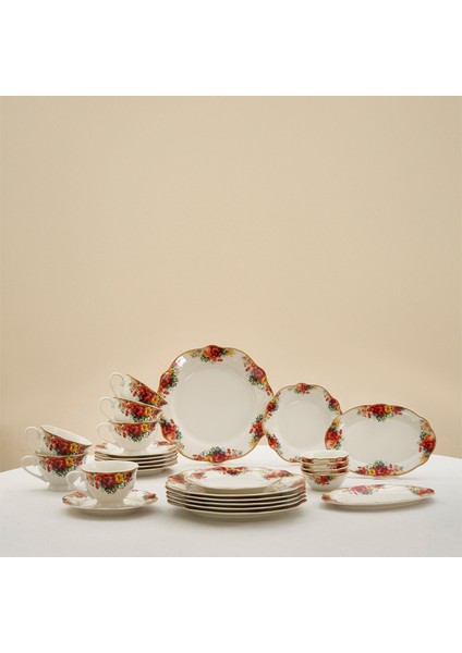 Forever Bone Amarose 26 Parça 6 Kişilik Kahvaltı Takımı