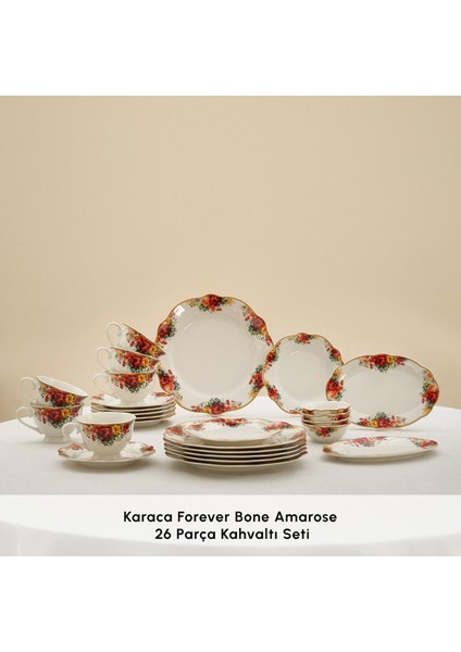 Forever Bone Amarose 26 Parça 6 Kişilik Kahvaltı Takımı modelleri