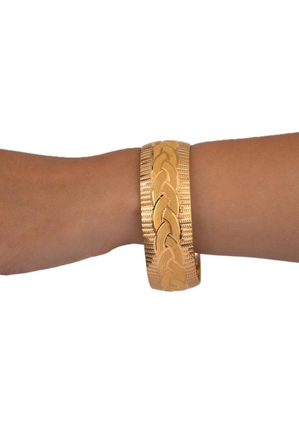 35 Gram (Gr) 40MM Örgü Model Mega Bilezik 22 Ayar Yatırımlık Işçiliksiz