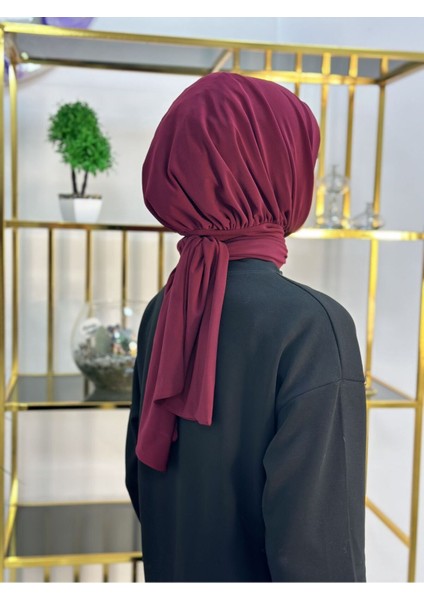 Ithal Kumaş Çıtçıtlı Hazır Şal Iki Sekılde Kullanılır Bordo Renk modelleri