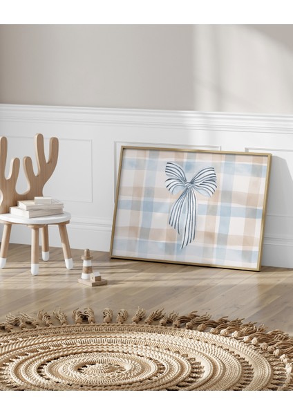 Vintage Mavi Kurdela Yatay Dijital Baskı Poster (Çerçevesiz)