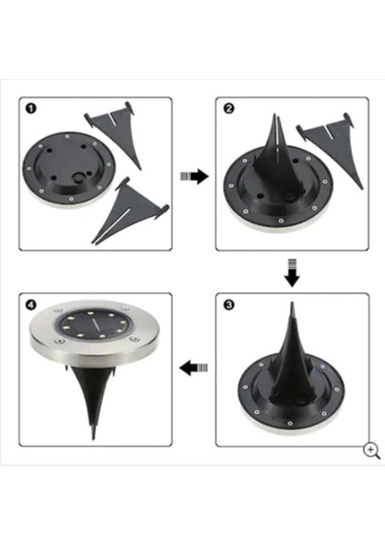 Solar Güneş Enerjili 8 Ledli Kazıklı Zemin Bahçe Aydınlatması Gün Işığı 4 Lü Set Yere Saplamalı fiyatları