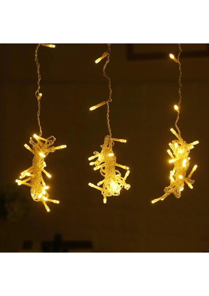 8 Fonksiyonlu 200 LED 10 Saçak Şerit LED 2x2 Perde Ip LED (Gün Işığı) (K95) fırsatları