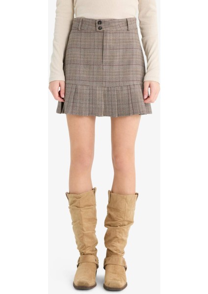 Pilise Kareli Normal Bel Mini Etek G3453AX25WN modelleri