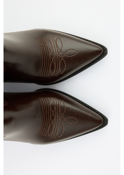 Çizme 2523 - İşlemeli Kovboy Acı Kahve Kadın Çizme indirimleri