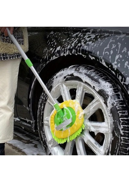 Araba Yıkama Fırçası, Araba Mopu, 1 Adet Yedek Bezli Paspas Jant Temizleme Fırçası fiyatları