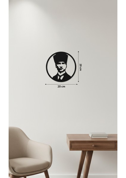 Mustafa Kemal Atatürk Silüeti | 3D Baskı Pla Duvar Dekoru | 20X20 cm