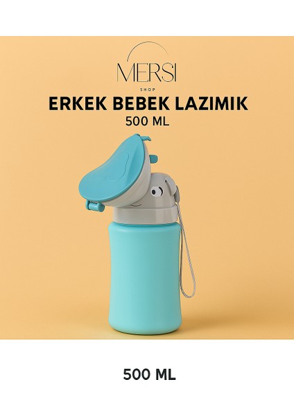 Portatif Çocuk Pisuarı 500 ml | Kız Erkek Bebek Taşınabilir Sızdırmaz Lazımlık Seyahat Tuvalet Kabı