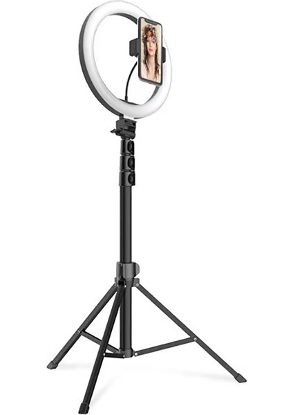 Bluetooth Kumandalı Tripodlu Telefon Tutucu + Ring Light — 360° Döner, Ayarlanabilir Boy, Selfie & Canlı Yayın fiyatları