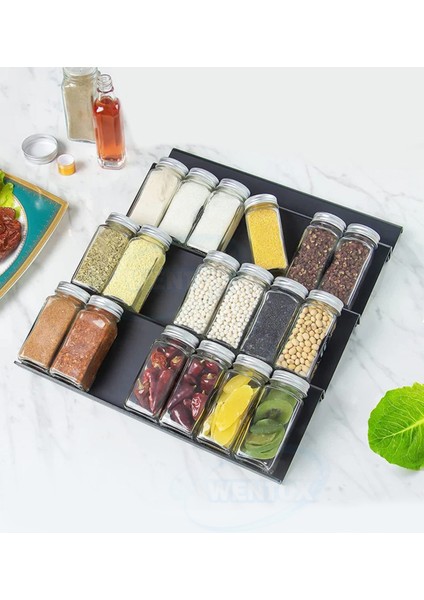 Çok Amaçlı 6'lı Ayarlanabilir Çekmece Içi Baharatlık Düzenleyicisi modelleri