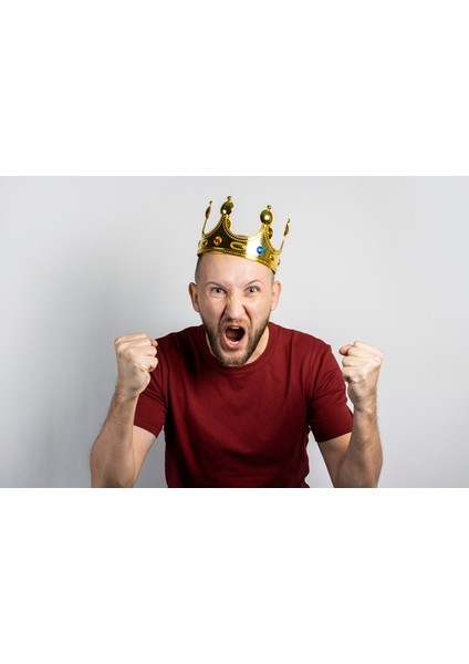 Plastik Kral Tacı Altın Renk Yetişkin Boy 55 cm (5067) modelleri