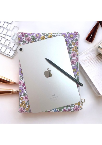 Retro Çiçek Desenli Laptop Tablet Çantası 11 Inç 12 Inç Uyumlu modelleri