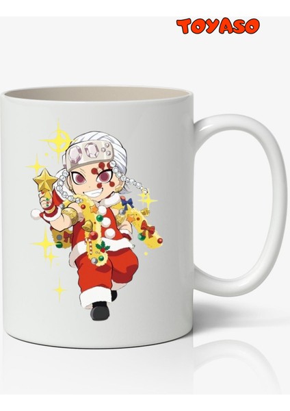 Tengen Iblis Keser Demon Slayer Yılbaşı Christmas Anime Beyaz Kupa Bardak Sevgiliye Arkadaşa Hediye