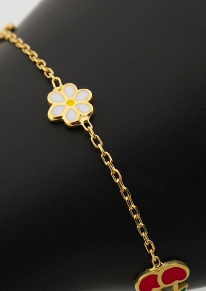 Altın Mineli Çocuk Bilekliği - Kiraz, Papatya, Çilek Figürlü fırsatları