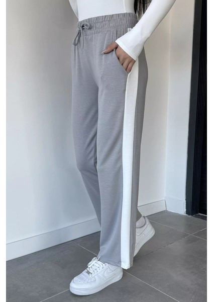 Kadın Bel Lastikli Yan Şeritli Eşofman Altı P-00018983