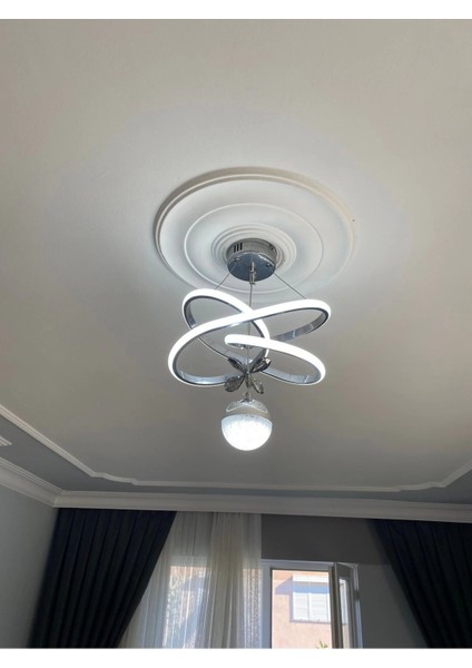 Clasy Model Krom Kumandalı 3 Renk Modern Ledli Sarkıt Avize