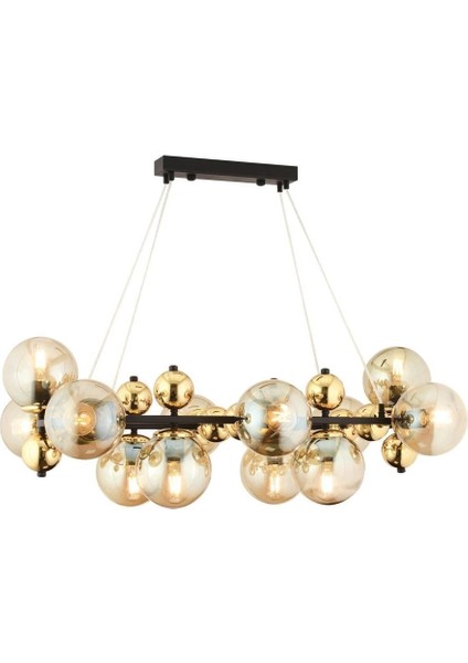 12LI Dikdörtgen Camlı Gold Modern Avize fiyatları