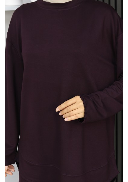 Oysho Kumaş Tunik Pantolon Ikili Takım 2164-01 Mürdüm indirimleri