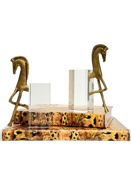 Kristal Eskitme Truva Kitap Tutucu