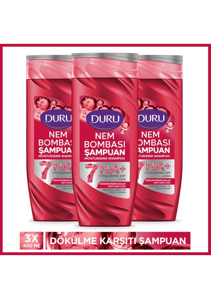 Nem Bombası Dökülme Eğilimli Saçlar Için Dökülme Karşıtı Şampuan 3X400 ml