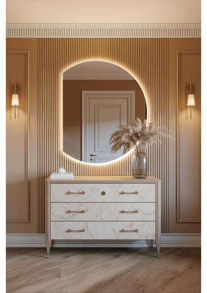 Premium LED Işıklı Şık ve Zarif Ayna Modern Tasarım Duvar Aynası Banyo Aynası fırsatları