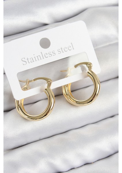 Pirinç Halka Model Gold Renk Kadın Küpe - TJ-BKP11010