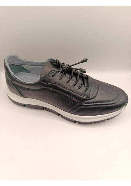 Hakiki Deri Lastikli Bağcıklı Çok Rahat ve Şık Eva Taban Günlük Sneaker Spor Ayakkabı modelleri