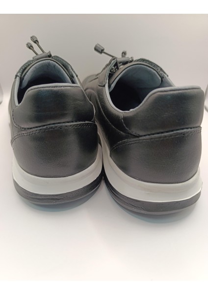 Hakiki Deri Lastikli Bağcıklı Çok Rahat ve Şık Eva Taban Günlük Sneaker Spor Ayakkabı indirimleri