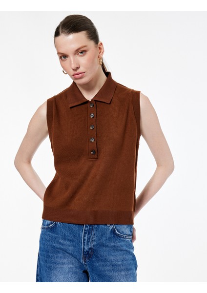 Regular Fit Kolsuz Yarım Düğmeli Polo Yaka Triko Süveter fiyatları