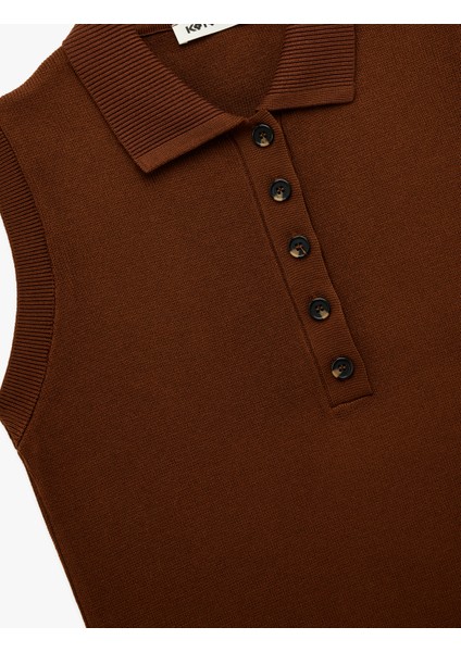 Regular Fit Kolsuz Yarım Düğmeli Polo Yaka Triko Süveter indirimleri