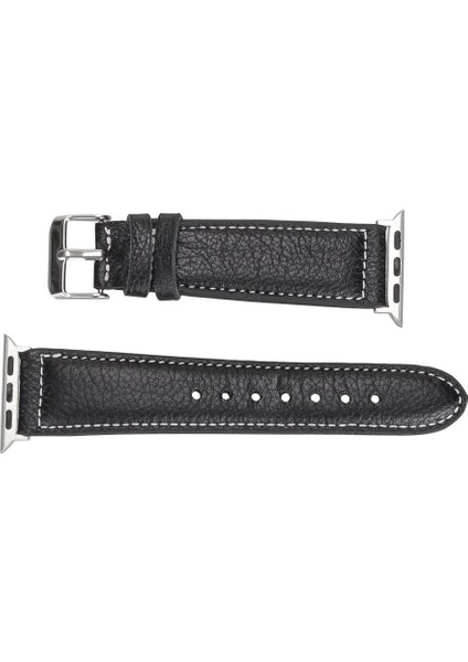 Apple Watch Uyumlu Deri Kordon 42-44-45MM Nm1-As1 Siyah modelleri