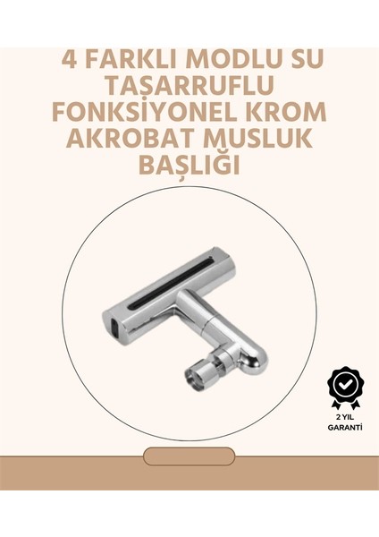 360° Dönüşlü Su Akışı Başlığı | 4'ü 1 Arada Kullanım