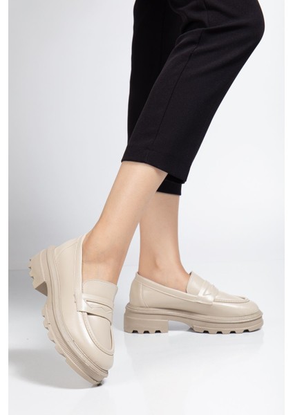 746-759 Bej Yanki Yüksek Tabanlı Loafer Ayakkabı fiyatları