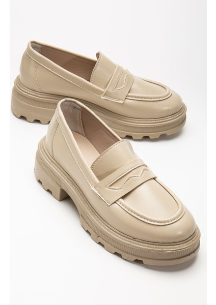 746-759 Bej Yanki Yüksek Tabanlı Loafer Ayakkabı indirimleri