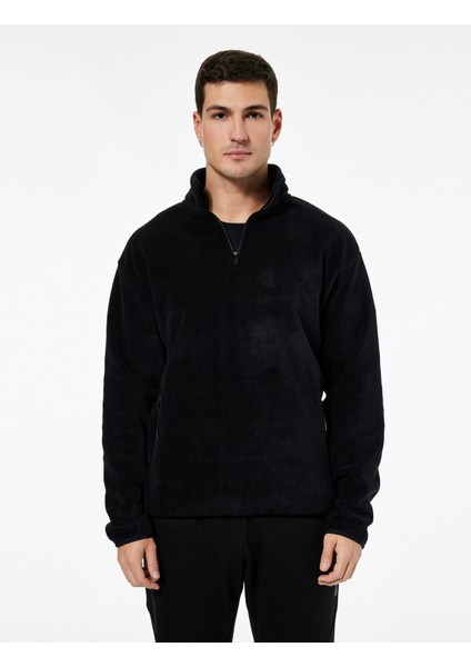 Regular Fit Cepli Yarım Fermuarlı Polar Sweatshirt modelleri