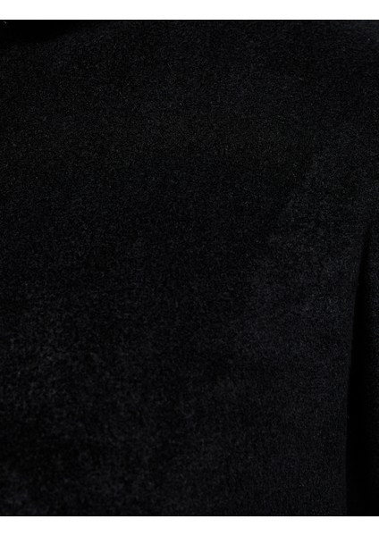 Regular Fit Cepli Yarım Fermuarlı Polar Sweatshirt