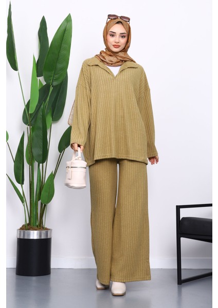 Haki Kaşkorse Tunik Pantolonlu Takım