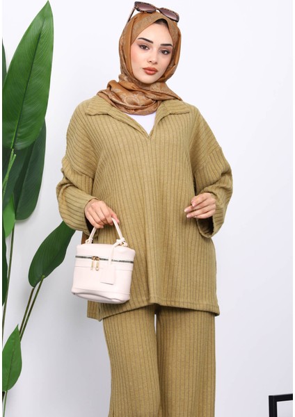 Haki Kaşkorse Tunik Pantolonlu Takım modelleri