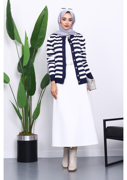 Lacivert Düğmeli Soğuk İplik Triko Hırka fiyatları