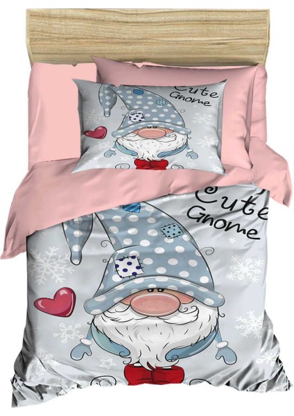 Dijital Baskılı 3D Pamuklu Yenidoğan Bebek Nevresim Takımı Cute Gnome Pink fiyatları