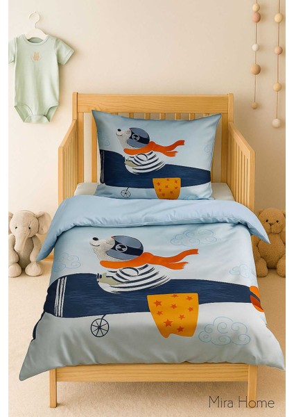 Dijital Baskılı 3D Pamuklu Yenidoğan Bebek Nevresim Takımı Fly Foggy