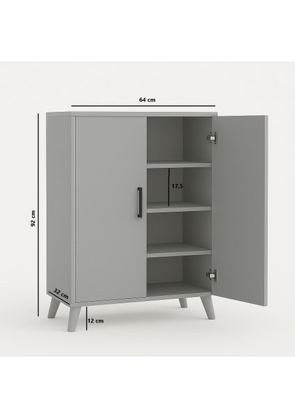 4 Raflı 2 Kapaklı Ayakkabılık Çok Amaçlı Dolap Monexa modelleri