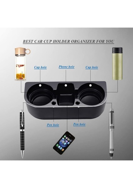 Araç Içi Oto Koltuk Arası Yanı Bardak Kalem Cep Telefon Tutucu Tekli Konsol Bardaklık modelleri
