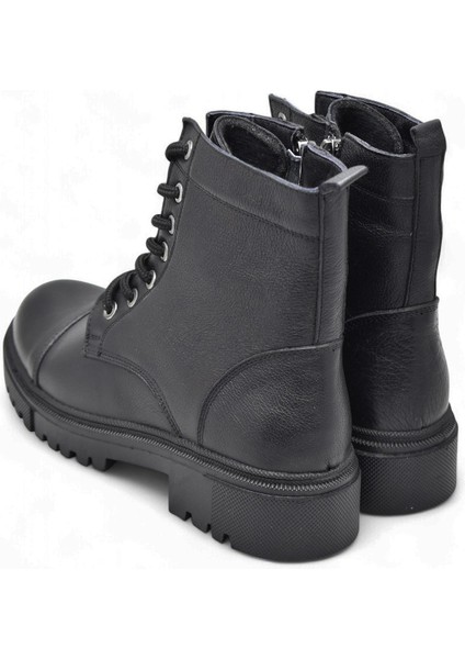 19832 Tam Ortopedik Siyah Hakiki Deri Kadın Bot Bağcıklı Fermuarlı Kışlık Deri Kadın Bot fırsatları